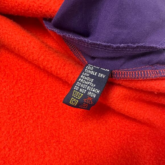 Vintage 90s Gap Arctic Light Fleece Red Purple Mens L 1/2 Zip Mock Neck Pullover - Picture 5 of 8